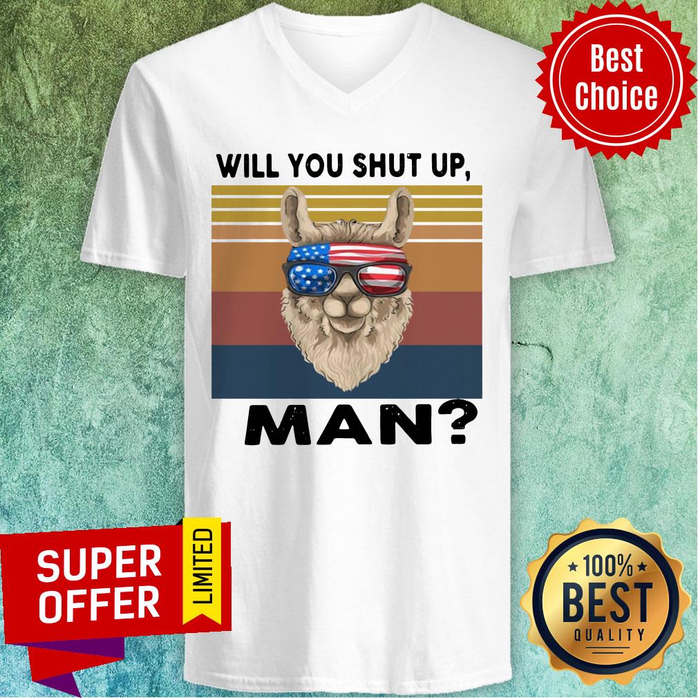 Official Llama Will You Shut Up Man Vintage Retro Shirt