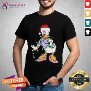 Perfect Duck Daisy Hat Santa Happy Merry Christmas Shirt