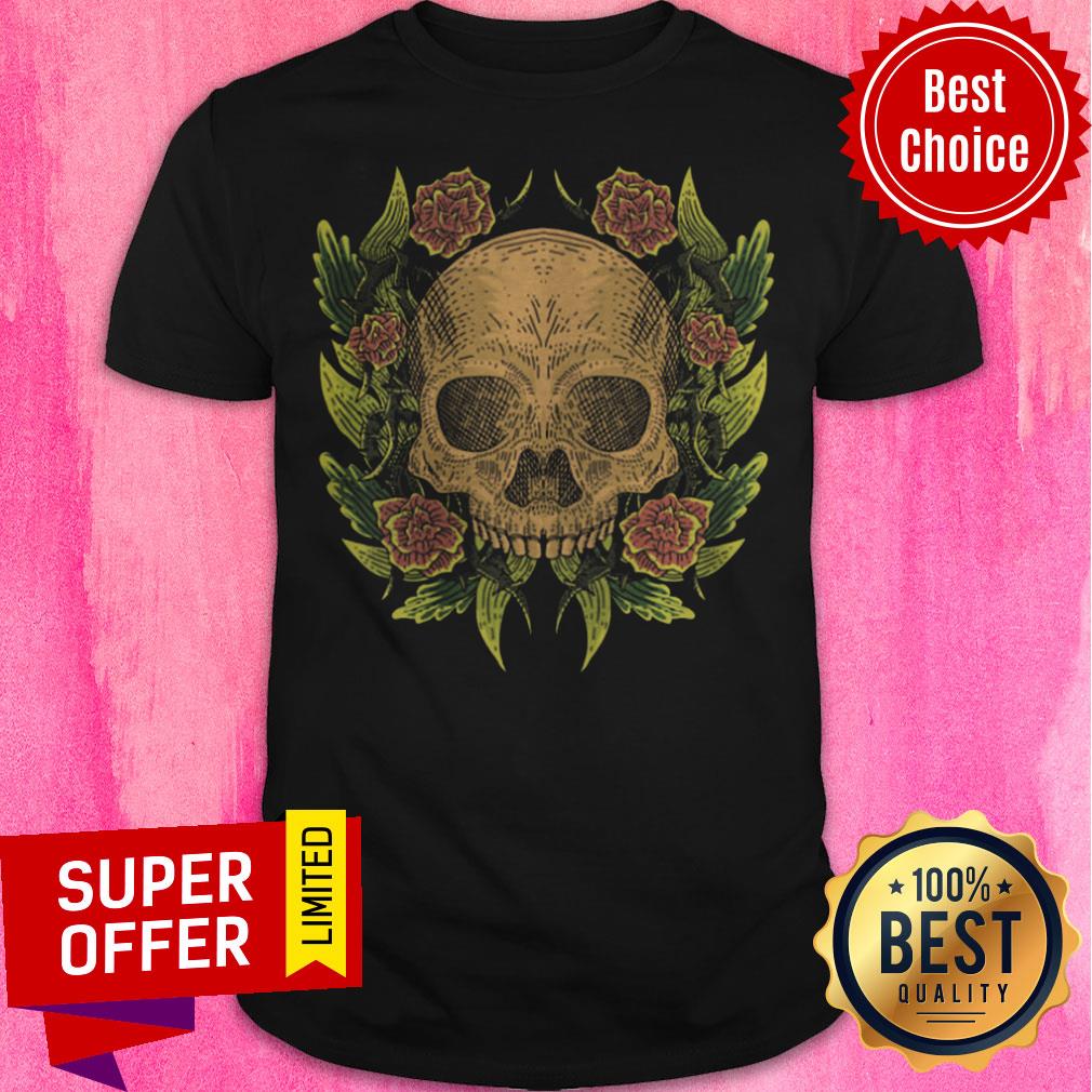 Funny Sugar Skull Flower Dia De Muertos Day Of The Dead Shirt