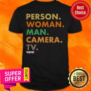 Nice Person Woman Man Camera TV Vote Retro Cognitive 45 Shirt