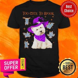 Funny Maltese Dog Too Cute To Spook Halloween Shirt