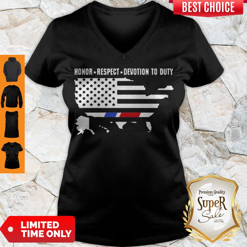 Hot Honor Respect Devotion To Duty American Flag Shirt