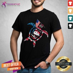 Turtle American Flag Camping Shirt