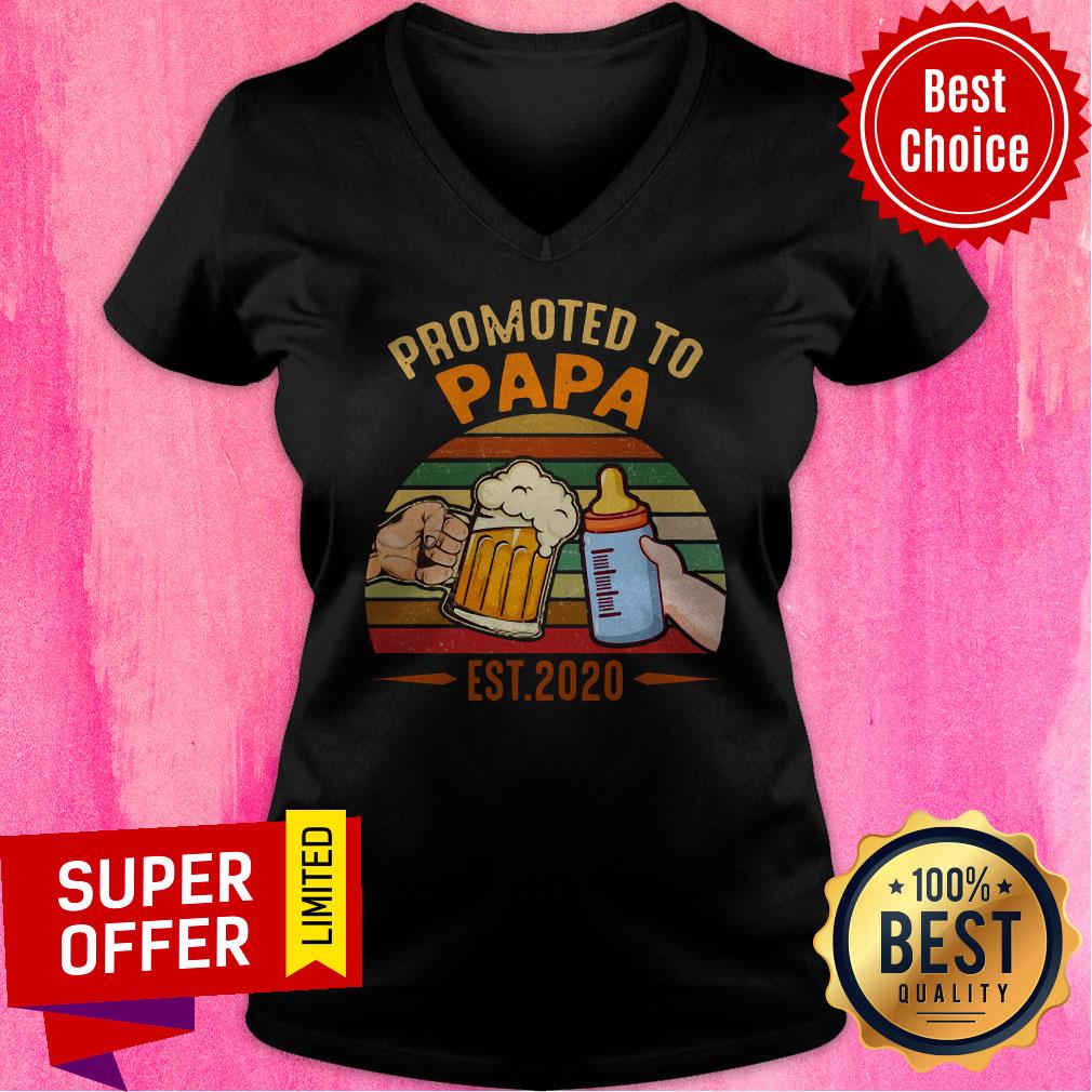 Awesome Promoted To Papa EST 2020 Vintage Shirt