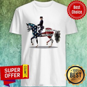 Premium American FLag Dressage Horse Shirt