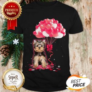 Yorkshire Terrier Dog Love Balloons Heart Shirt