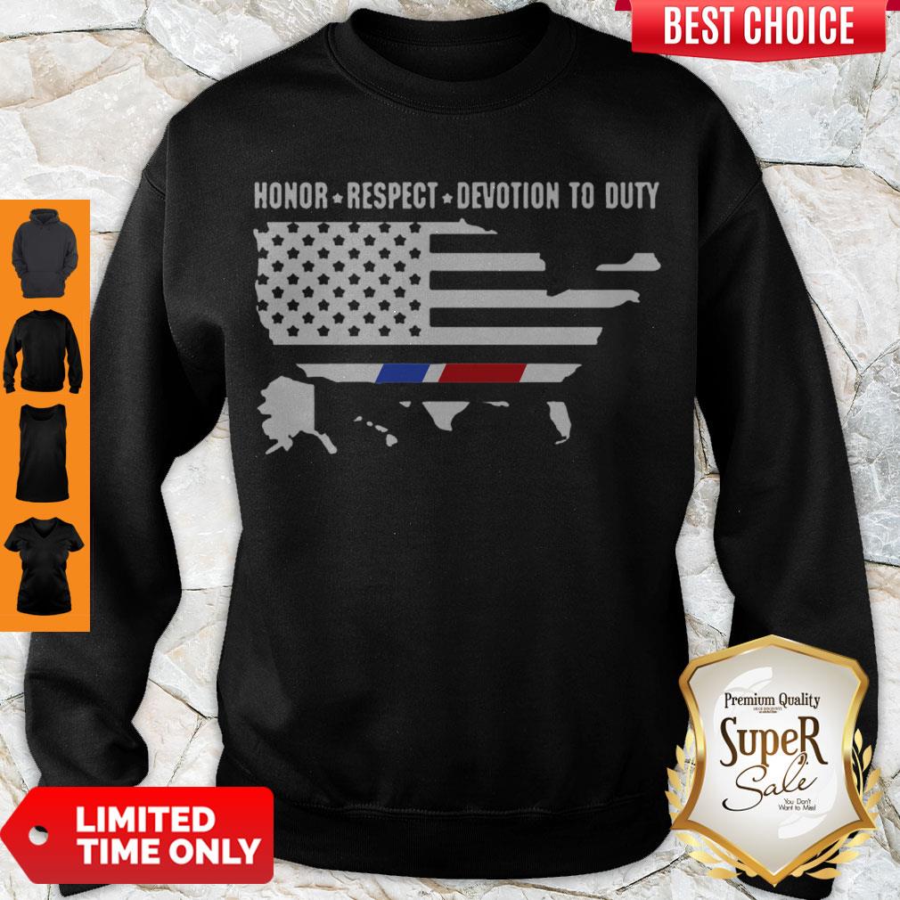 Hot Honor Respect Devotion To Duty American Flag Shirt