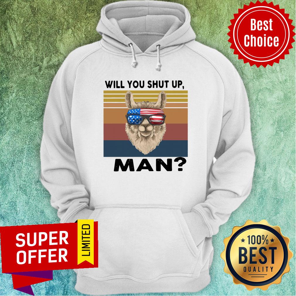 Official Llama Will You Shut Up Man Vintage Retro Shirt