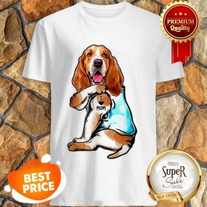 Nice Strong Basset Hound I Love Mom Tattoos Shirt