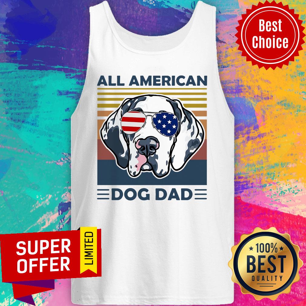 Awesome All American Dog Dad Vintage Retro Shirt