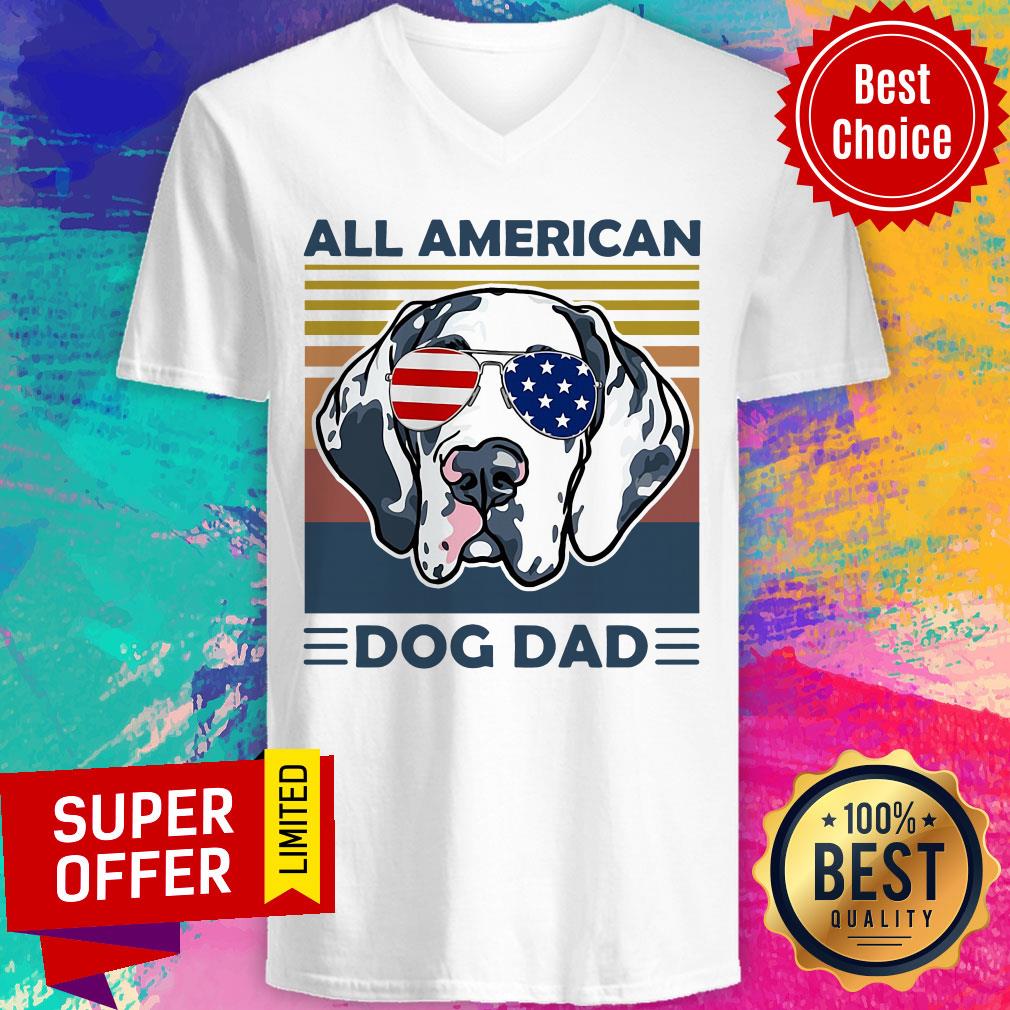 Awesome All American Dog Dad Vintage Retro Shirt
