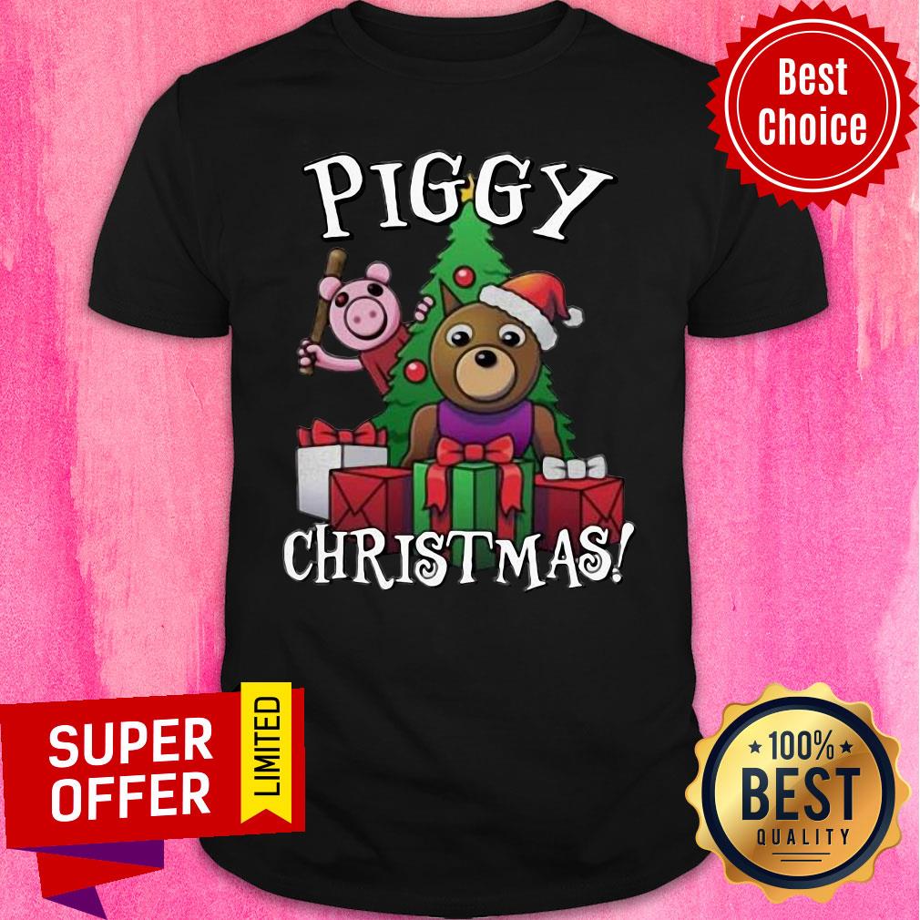 Awesome Bear And Pig Piggy Christmas Shirt
