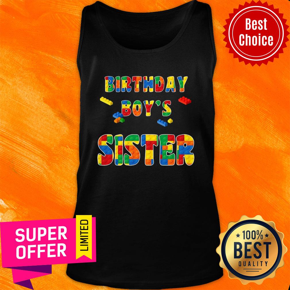 Awesome Building Block Sister Of Birthday Boy Colorful Shirt