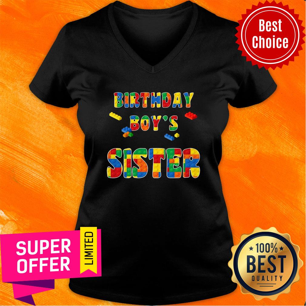 Awesome Building Block Sister Of Birthday Boy Colorful Shirt