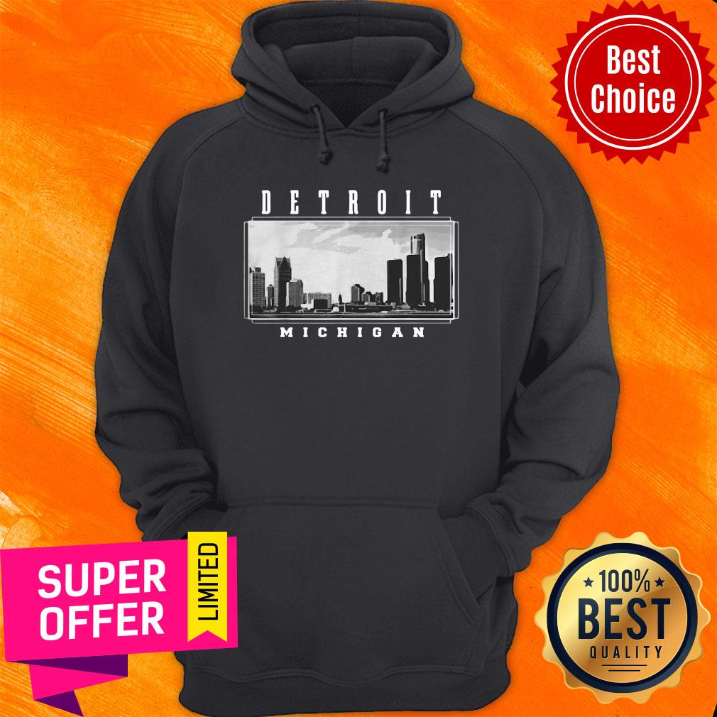 Awesome Detroit Skyline Michigan Pride Black Shirt
