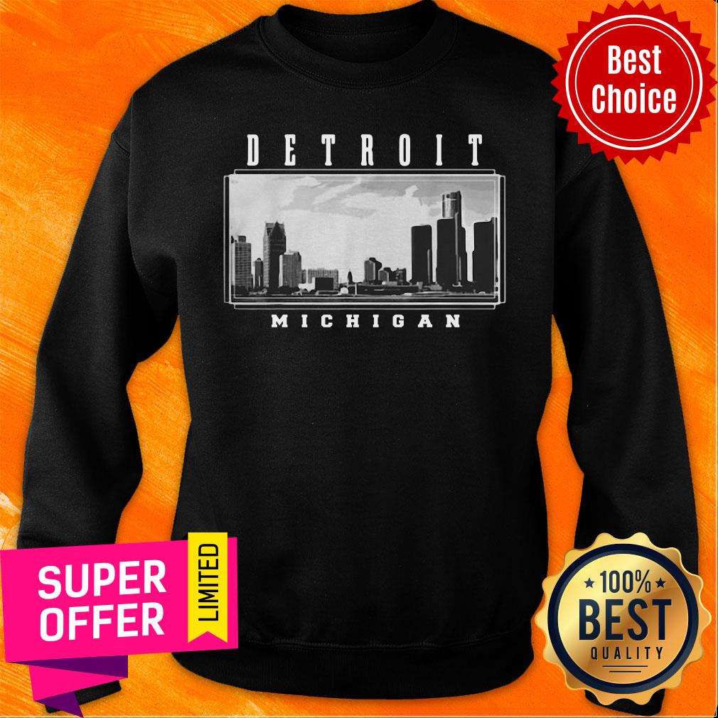 Awesome Detroit Skyline Michigan Pride Black Shirt
