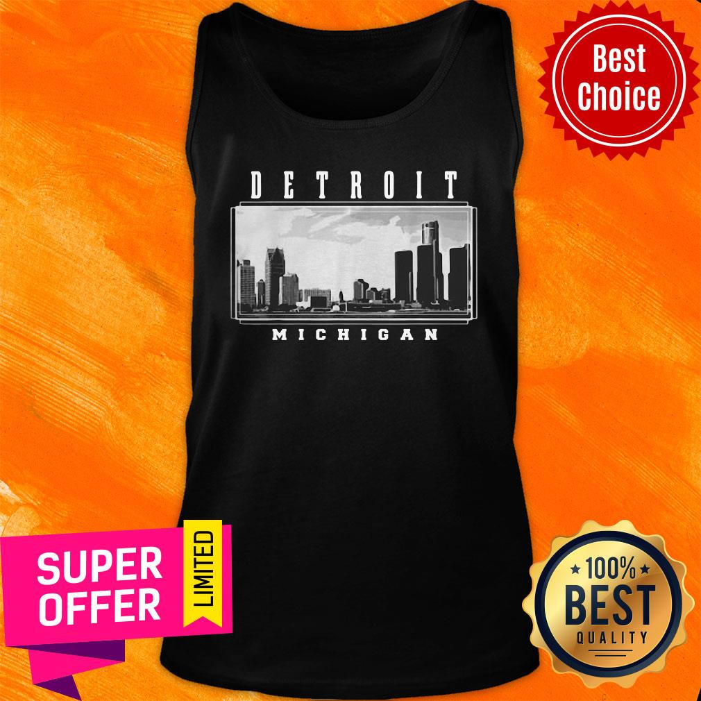 Awesome Detroit Skyline Michigan Pride Black Shirt