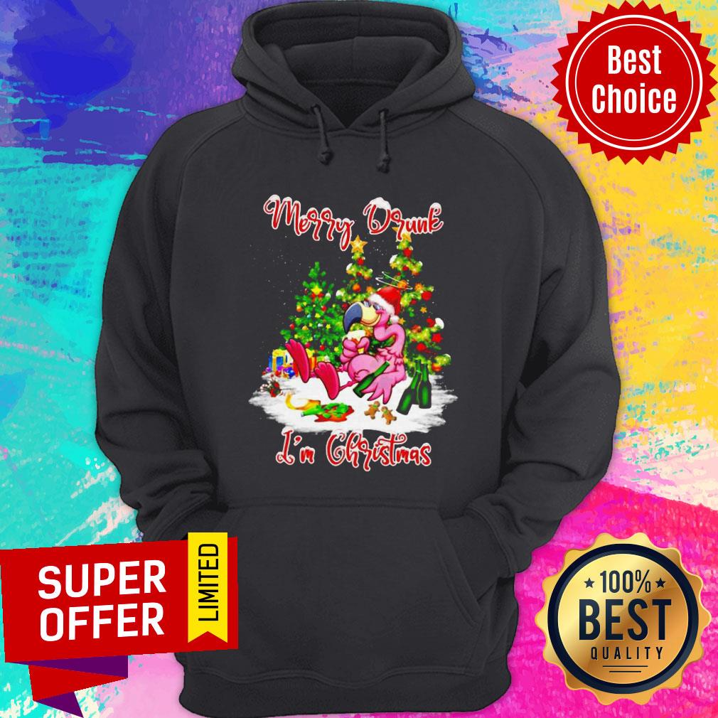 Awesome Flamingo Santa Merry Drunk I’m Christmas Shirt