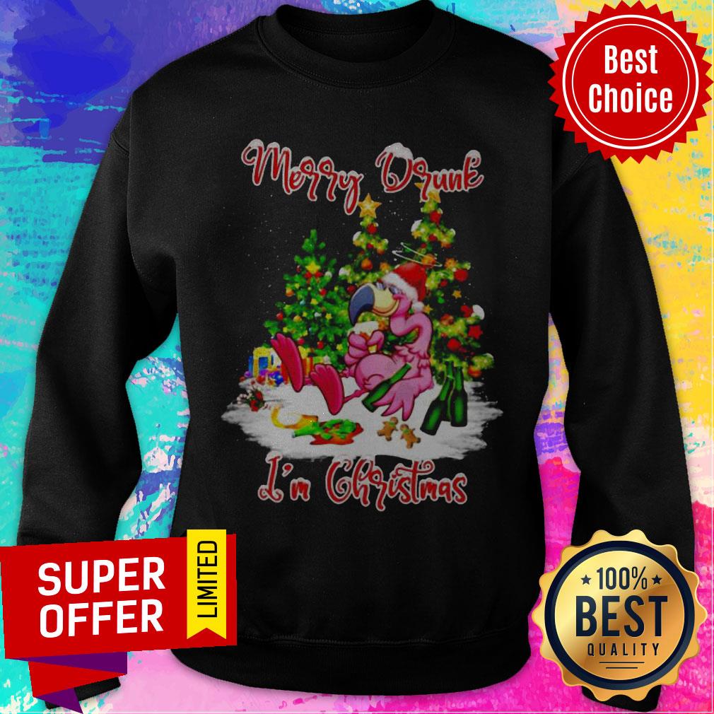 Awesome Flamingo Santa Merry Drunk I’m Christmas Shirt