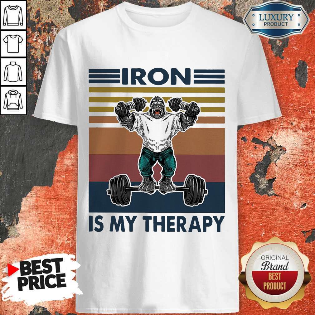 Awesome Gorilla Iron Is My Therapy Fitness Vintage Shirt