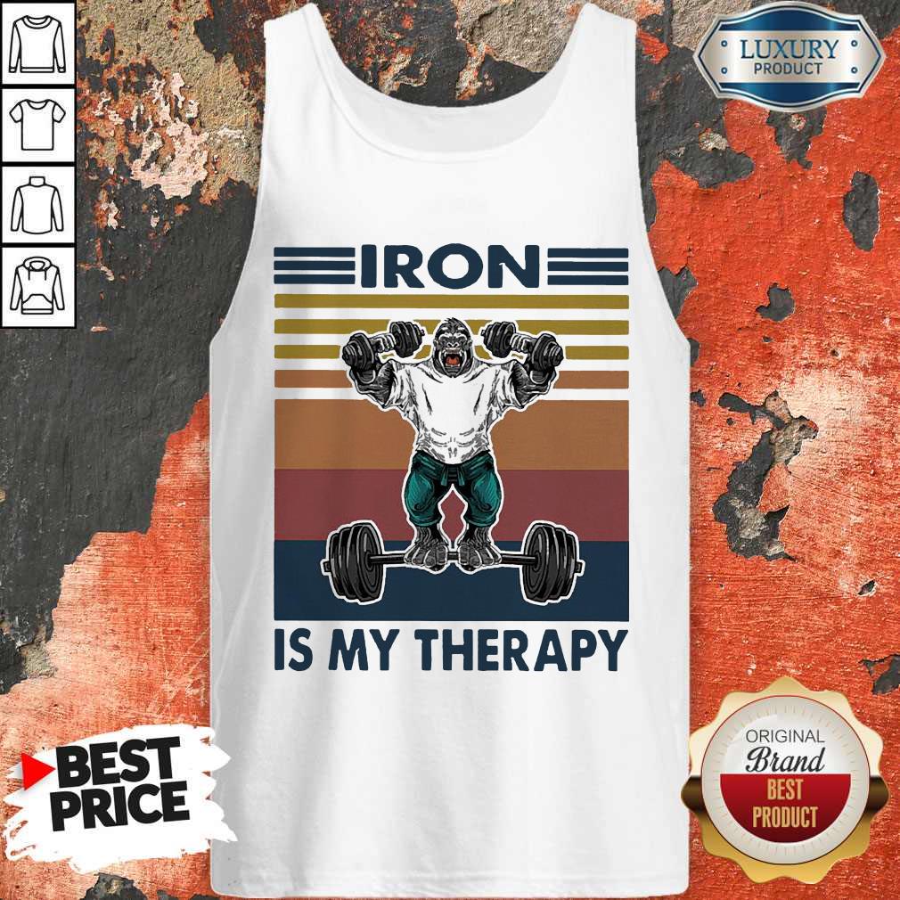 Awesome Gorilla Iron Is My Therapy Fitness Vintage Shirt