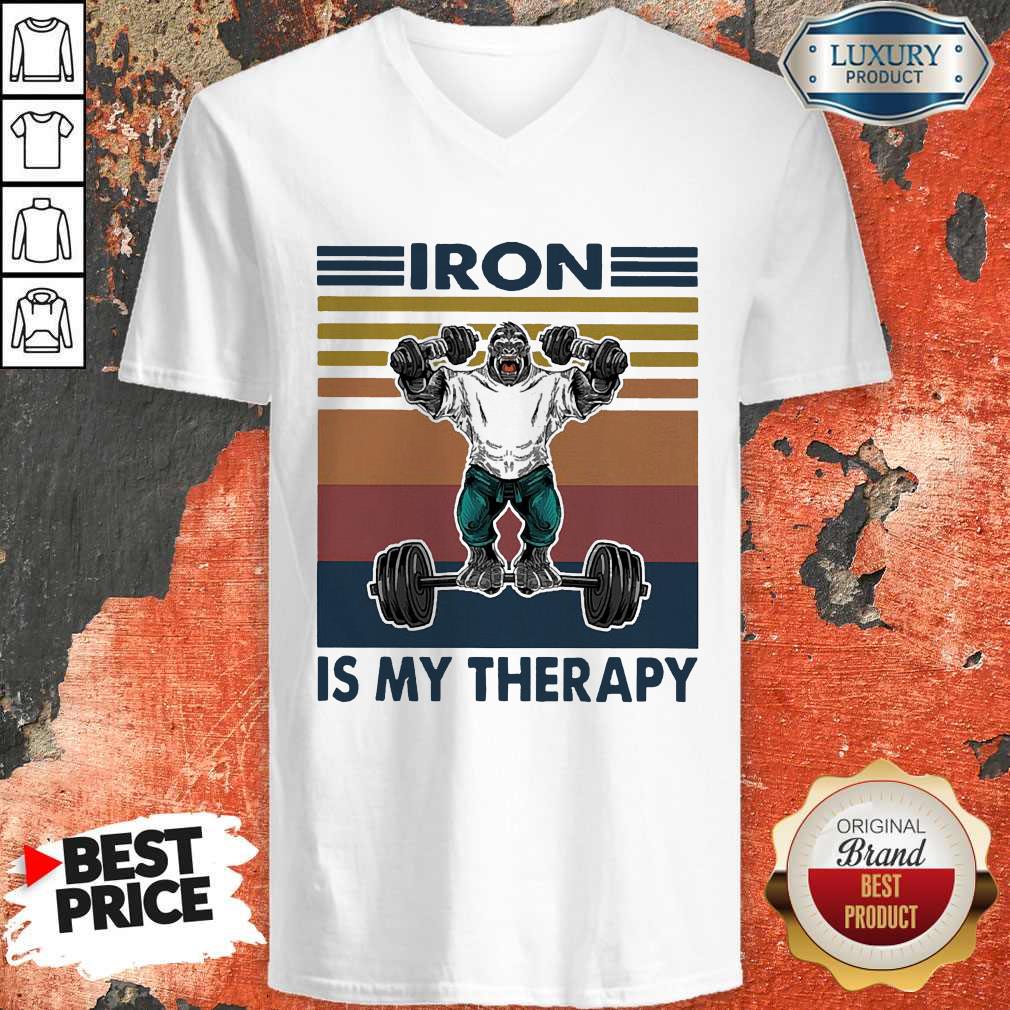 Awesome Gorilla Iron Is My Therapy Fitness Vintage Shirt
