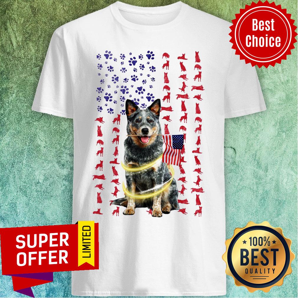 Awesome Heeler With Flag Amercian Shirt
