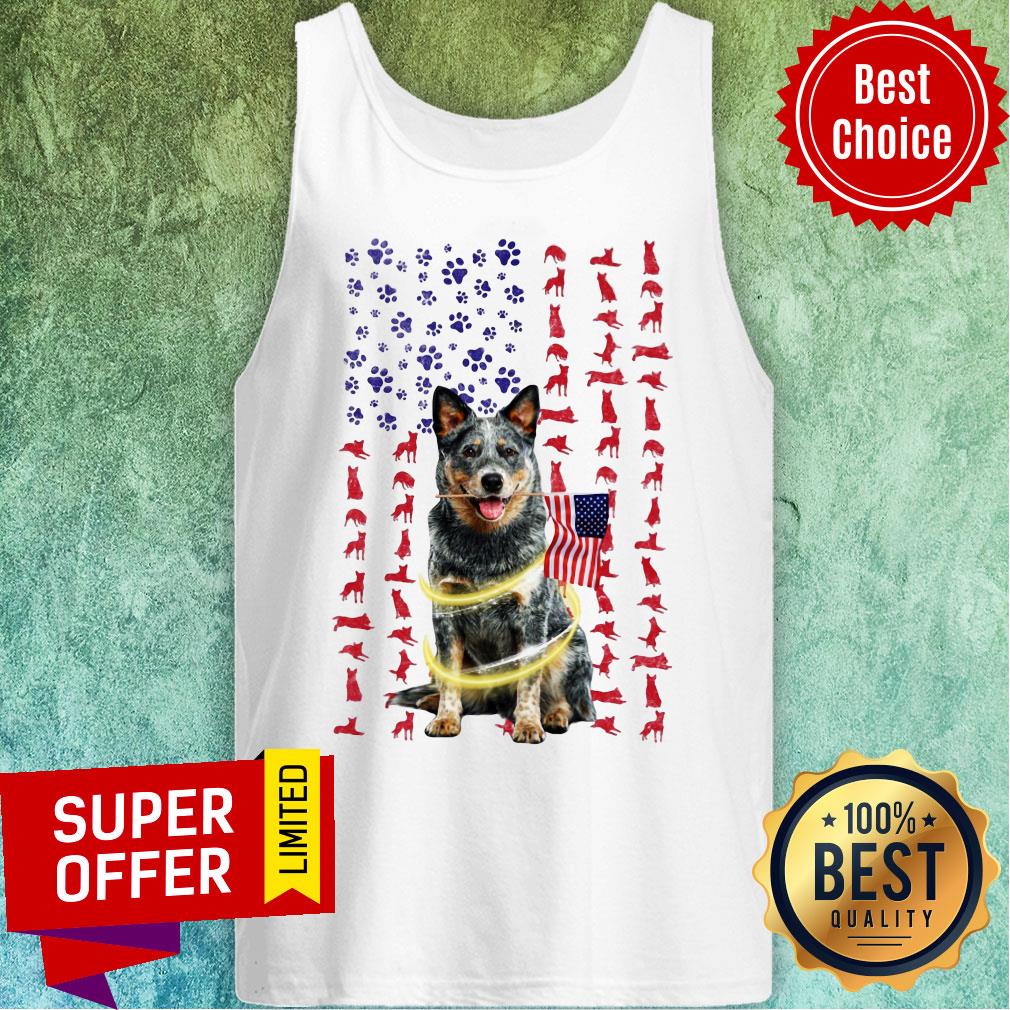 Awesome Heeler With Flag Amercian Shirt
