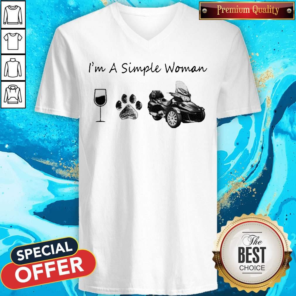 Awesome I’m A Simple Woman Wind Dog And Moto Shirt