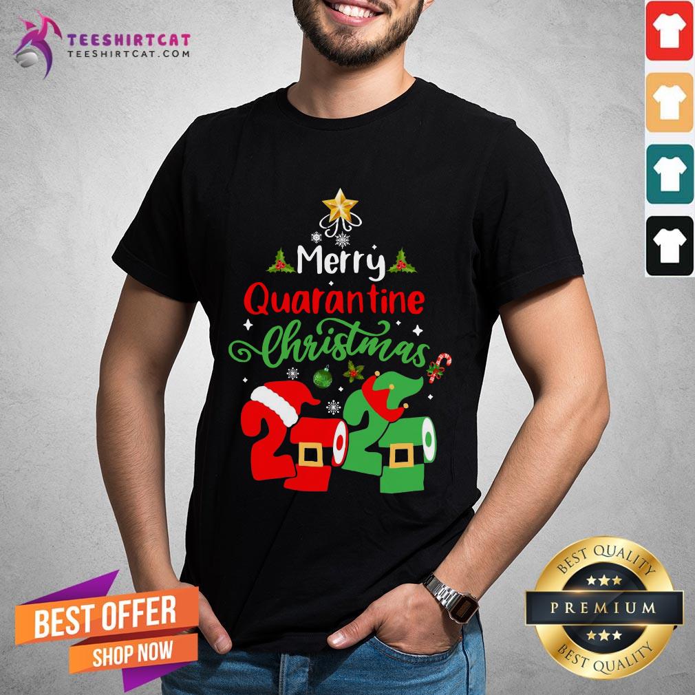 Awesome Merry Quarantine Christmas 2020 Pajamas Holidays Shirt
