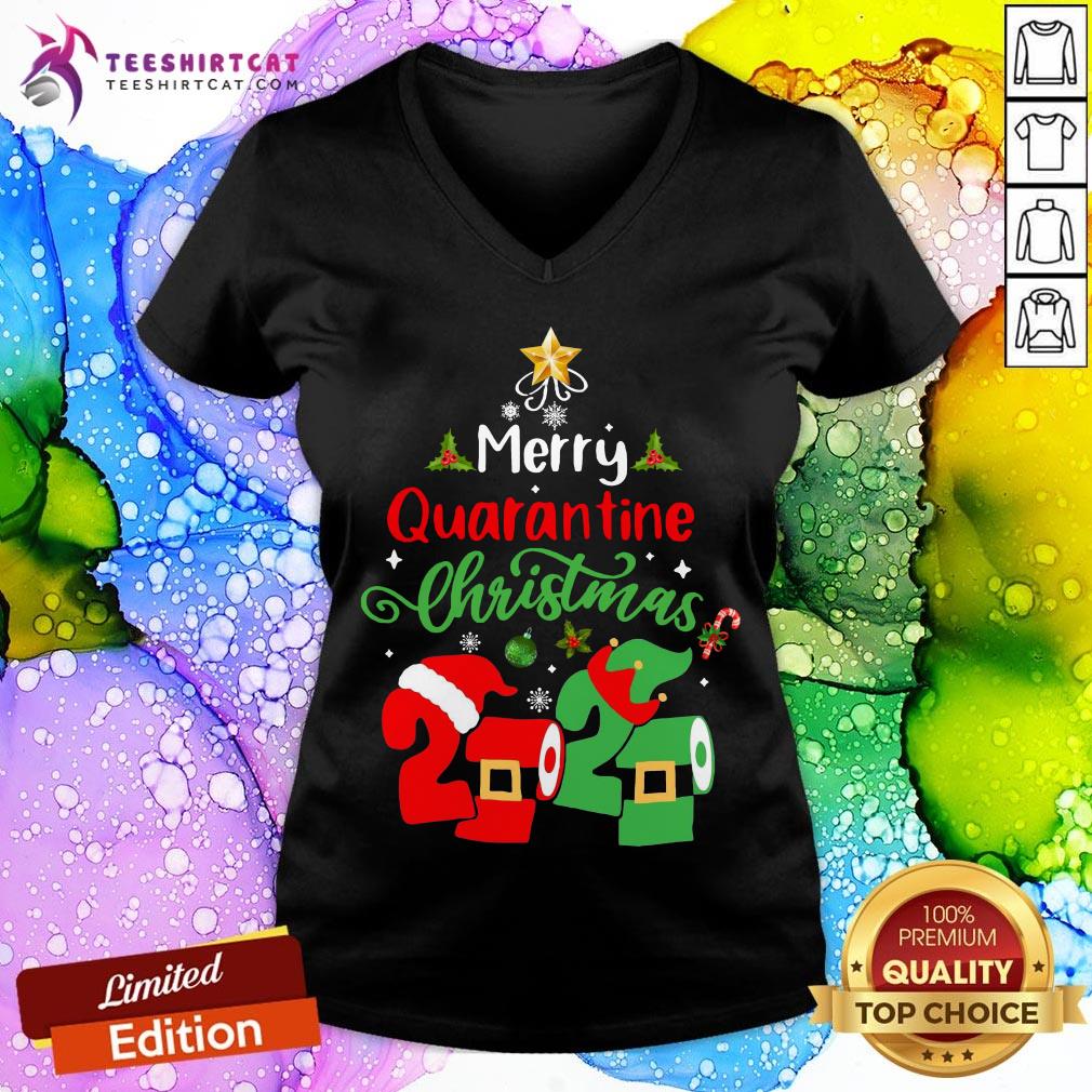 Awesome Merry Quarantine Christmas 2020 Pajamas Holidays Shirt