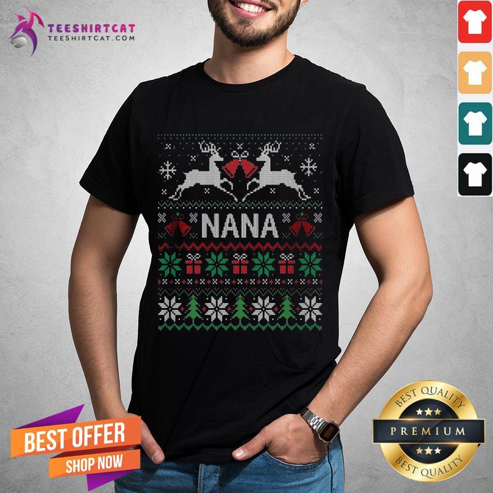 Awesome Nana Reindeer Ugly Merry Christmas Gift Shirt