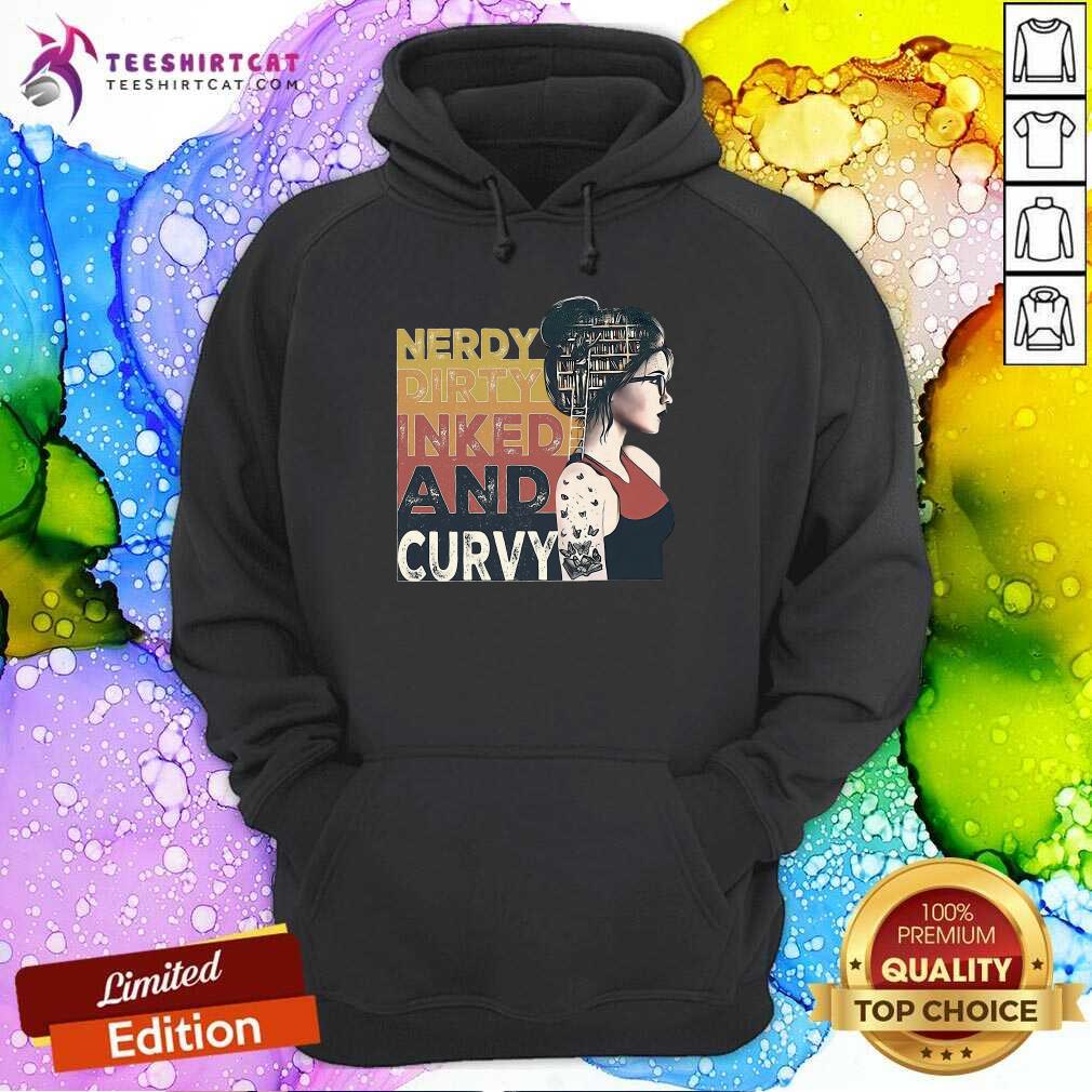 Awesome Nerdy Dirty Inked And Curvy Book Girl Vintage Shirt