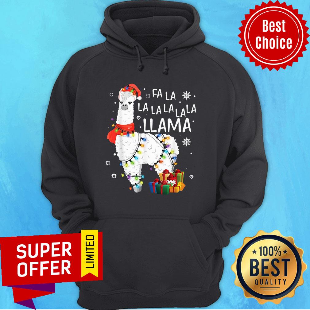 Awesome Santa Llama Fa La La La Light Christmas Shirt