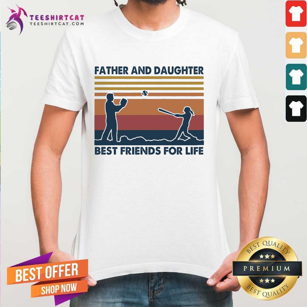 Awesome Softball Father And Daughter Best Friends For Life Vintage Shirt