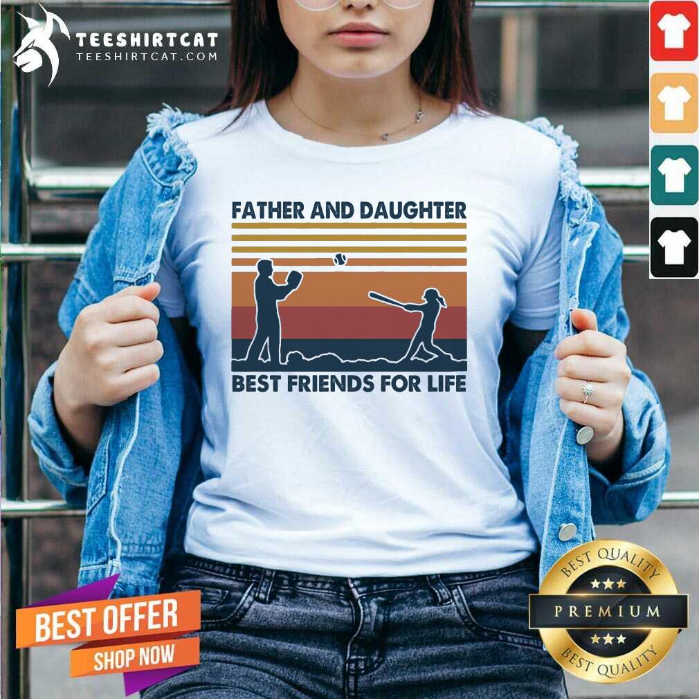 Awesome Softball Father And Daughter Best Friends For Life Vintage Shirt