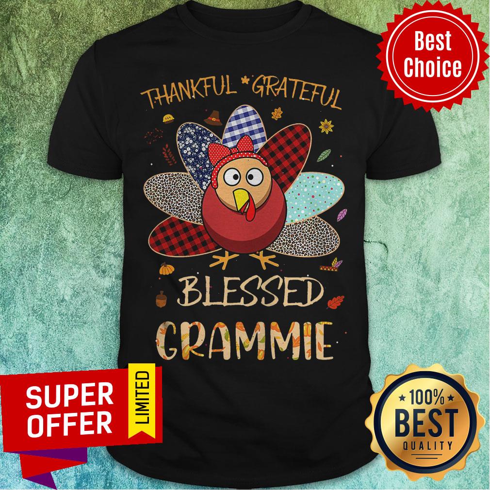 Awesome Thanksgiving Thankful Grateful Blessed Grammie Turkey Shirt