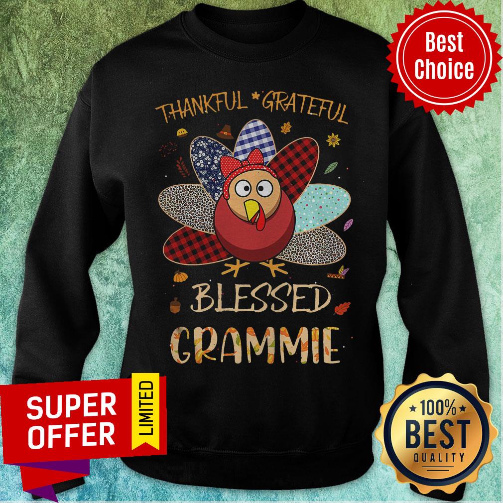 Awesome Thanksgiving Thankful Grateful Blessed Grammie Turkey Shirt