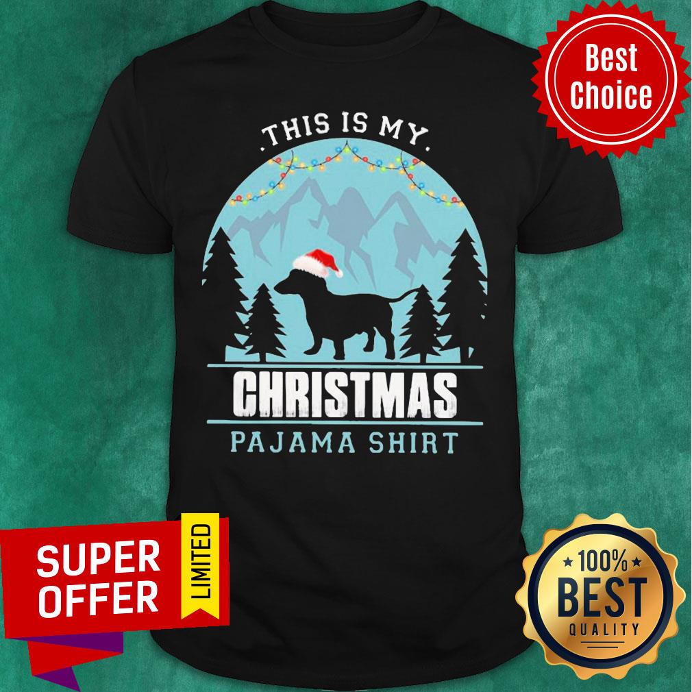 Awesome This Is My Christmas Pajama Santa Dachshund Shirt