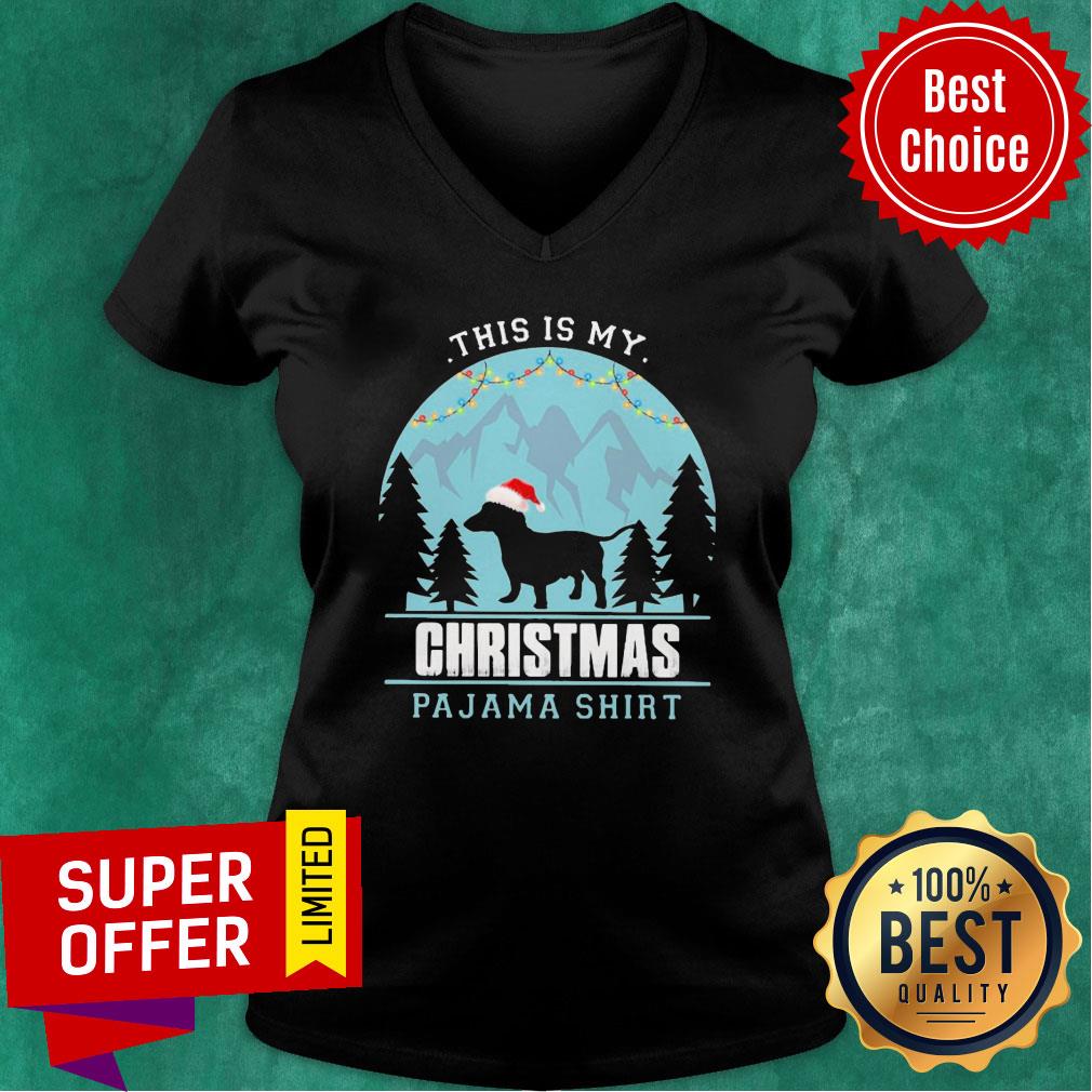 Awesome This Is My Christmas Pajama Santa Dachshund Shirt
