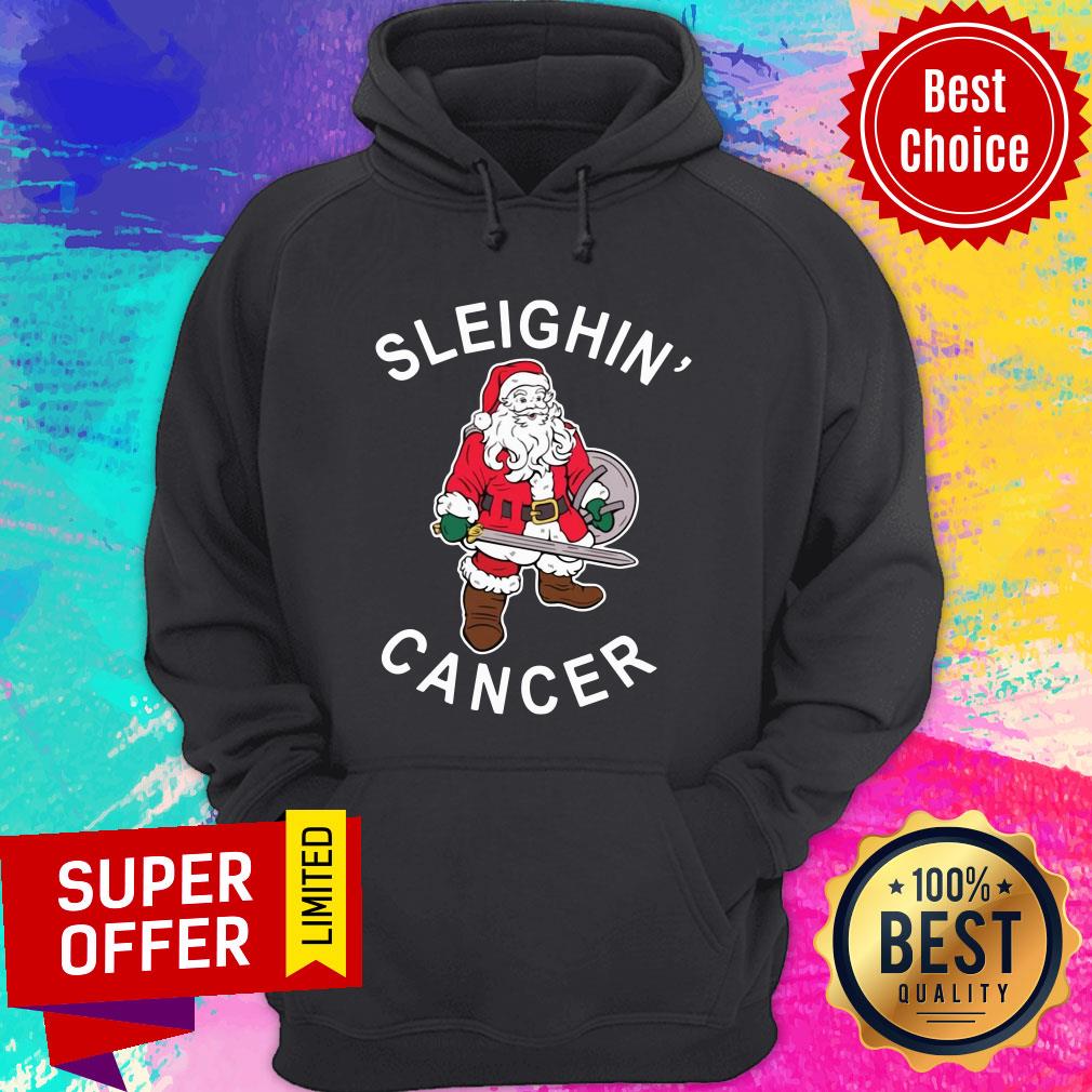 Awesome Viking Santa Claus sleighin cancer Christmas Shirt