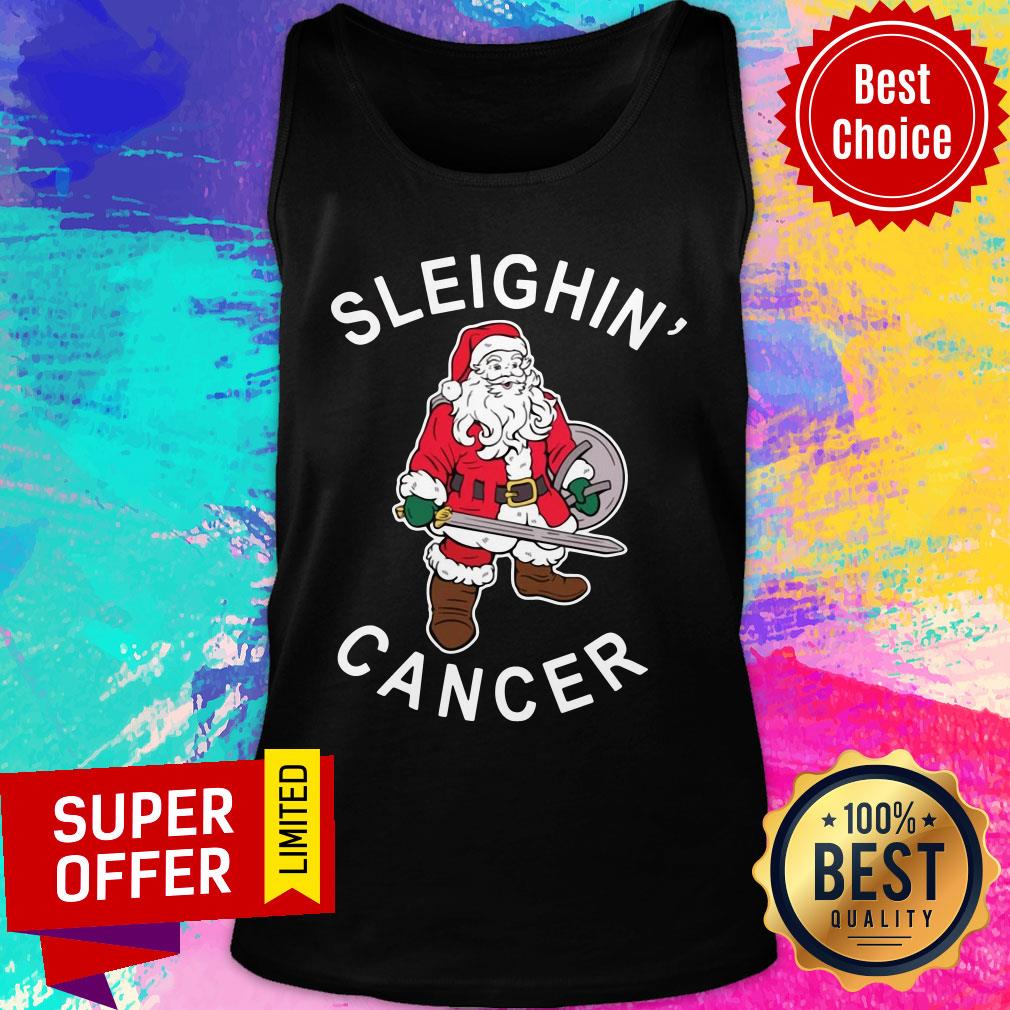 Awesome Viking Santa Claus sleighin cancer Christmas Shirt