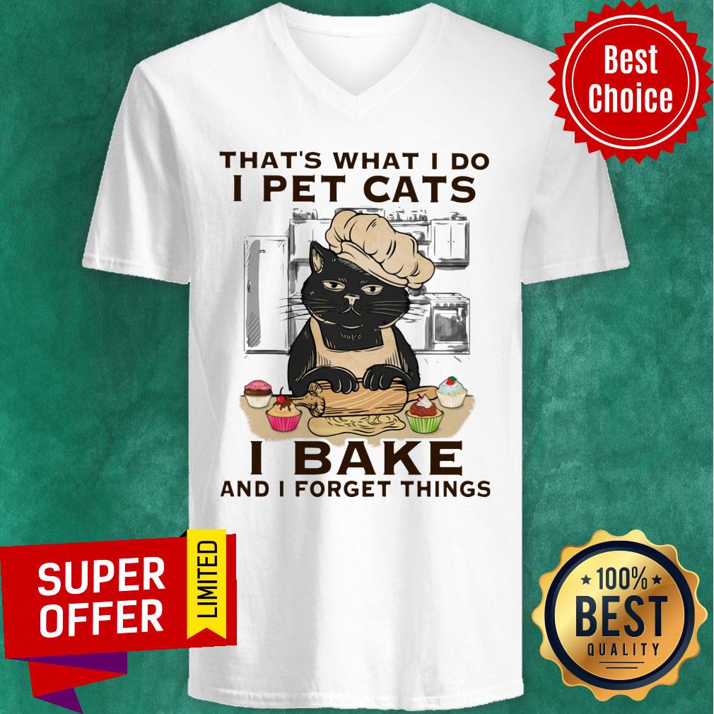 Balck Cat That's What I Do I Pet Cat I Bake Shirt