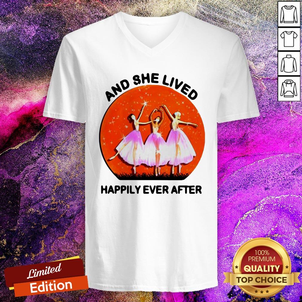 Ballet Girls Mask And She Lived Happily Ever After Halloween Shirt