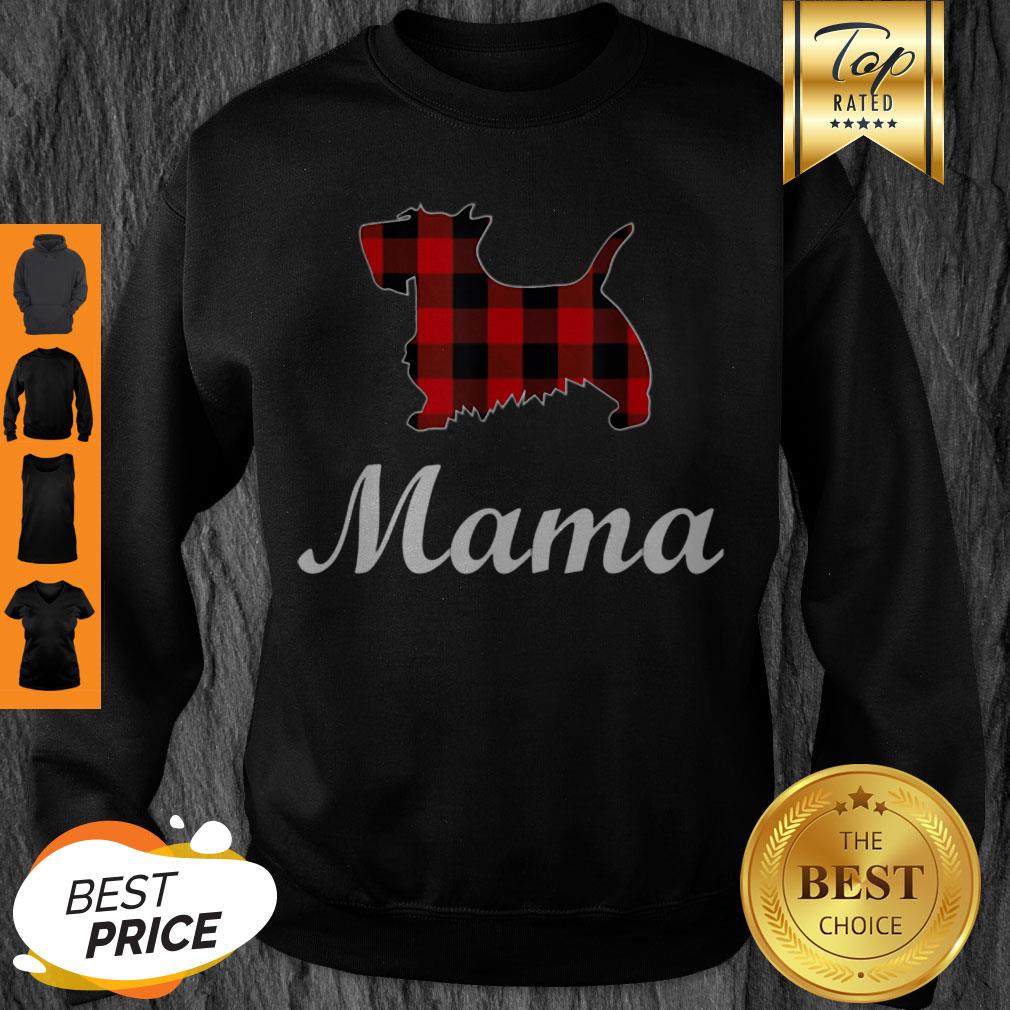 Beautiful Scottish Terrier Mama Red Buffalo Plaid Scottish Terrier Shirt