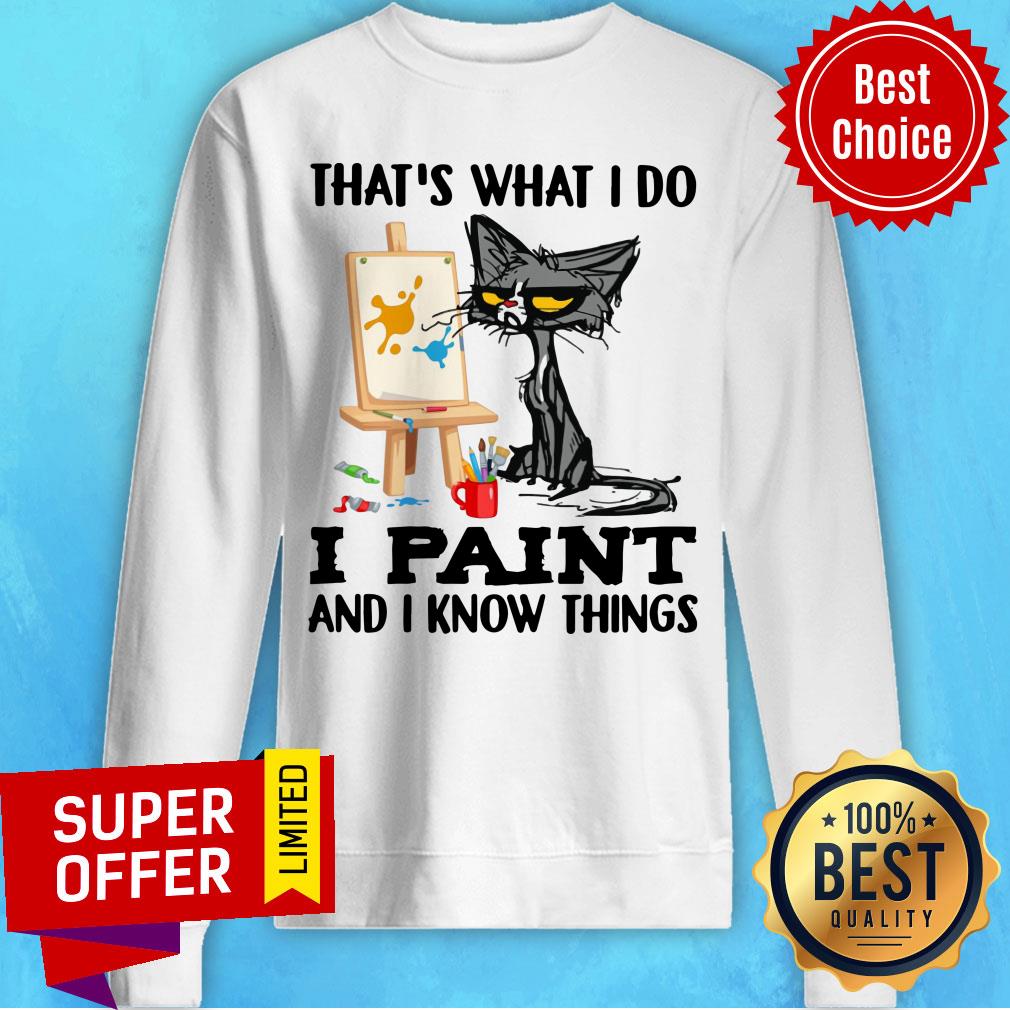 Black Cat That's What I Paint And Know Things Shirt