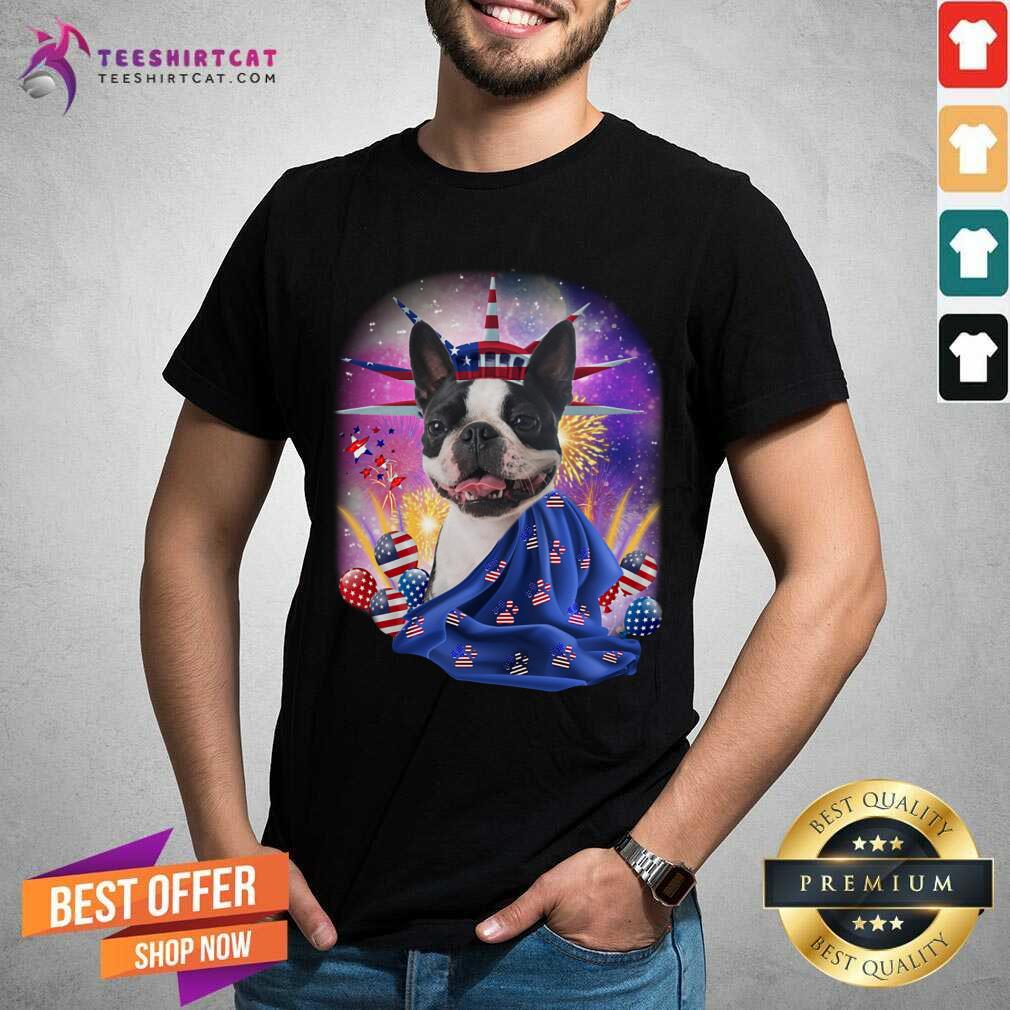 Boston Terrier Independence Liberty For Dog Shirt