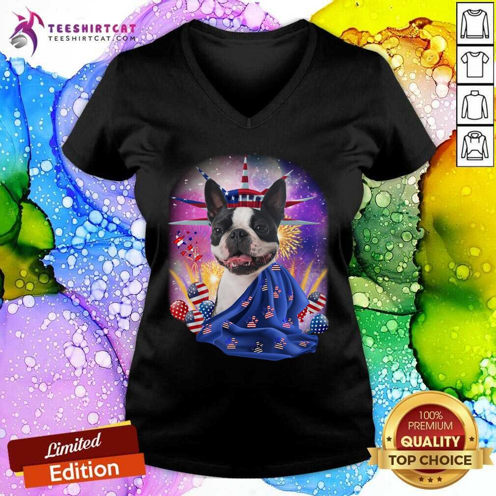 Boston Terrier Independence Liberty For Dog Shirt