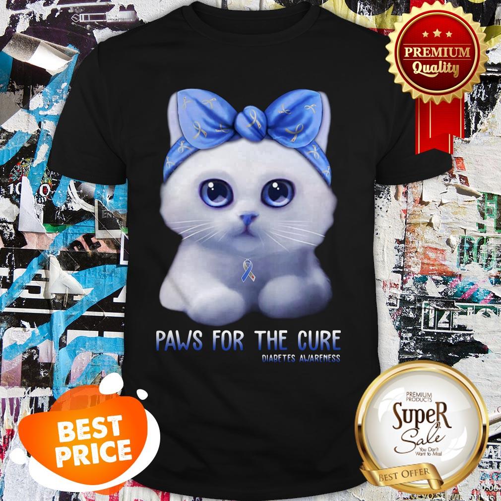 Cat Paws For The Cure Diabetes Awareness Shirt