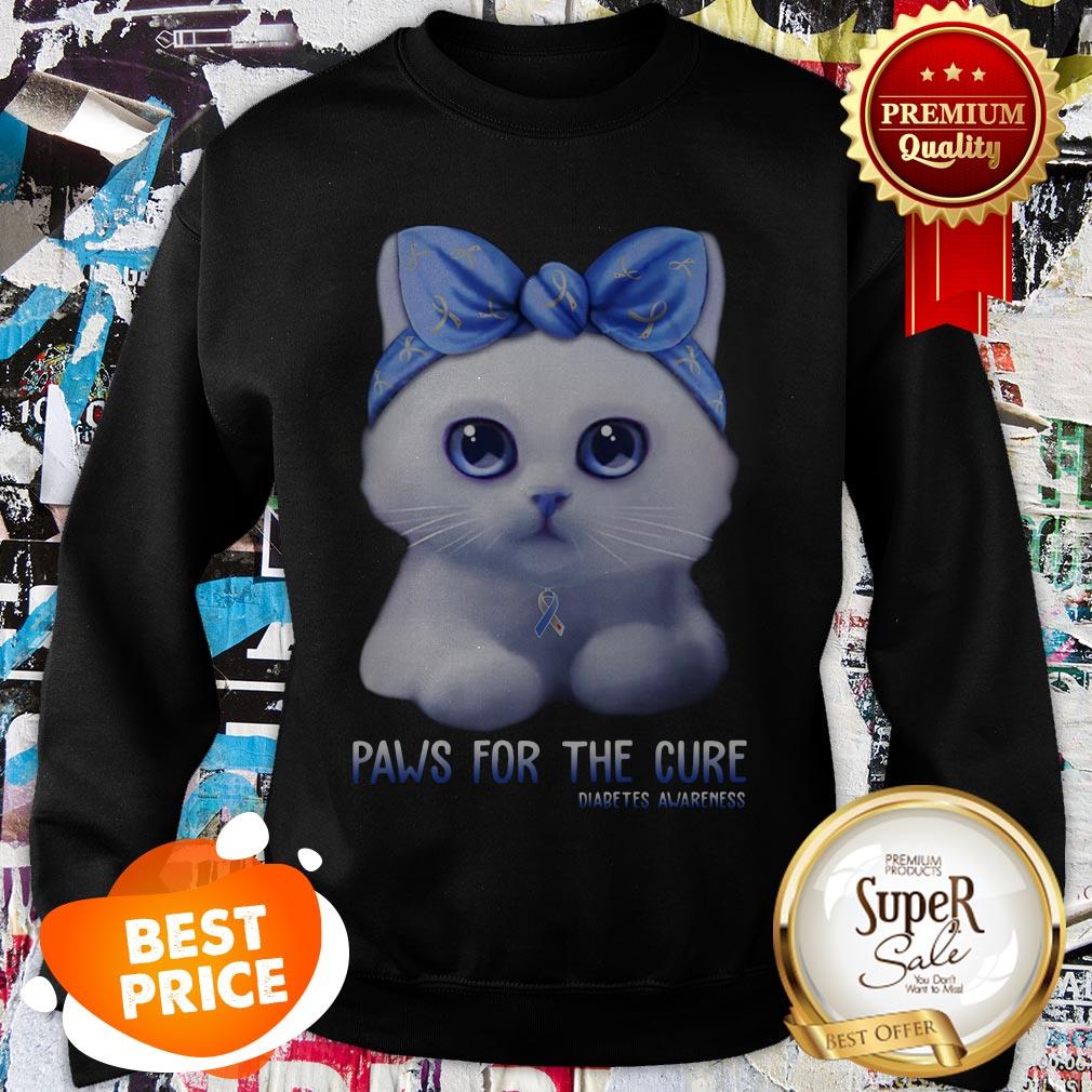 Cat Paws For The Cure Diabetes Awareness Shirt